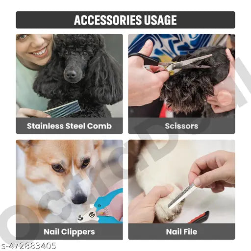 Pet (Dog/Cat/Rabbit) All In One Grooming Kit-Trimmer, Clipper