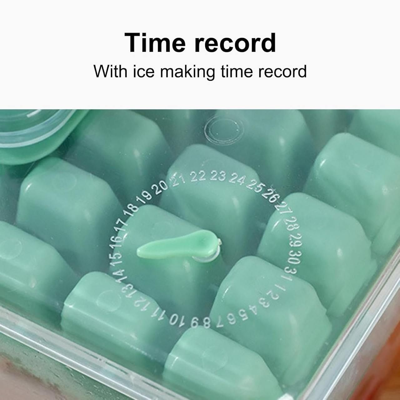 Ice Cube Tray With Bin & Lid - 68 Compartments