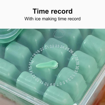 Ice Cube Tray With Bin & Lid - 68 Compartments